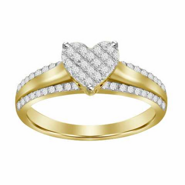 ENGAGEMENT RING 0.20CT ROUND DIAMOND 10K YELLOW GOLD
