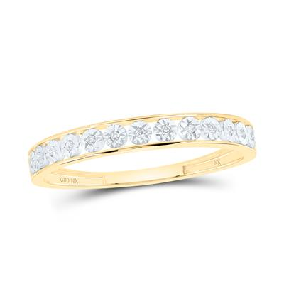 10K YELLOW GOLD ROUND DIAMOND BAND RING .03 CTTW