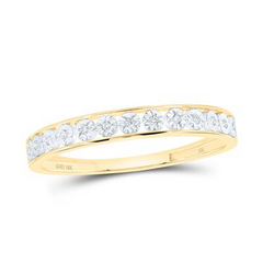 10K YELLOW GOLD ROUND DIAMOND BAND RING .03 CTTW