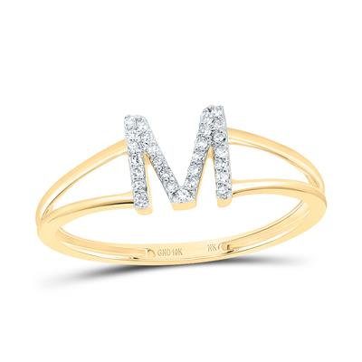 1/12CTW-DIA NK GIFT INITIAL "M" LADIES RING