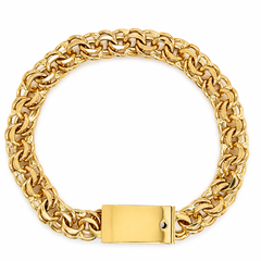 10KT Gold 9MM Chino Link Monaco Bracelet 8 Inches FREE ENGRAVING