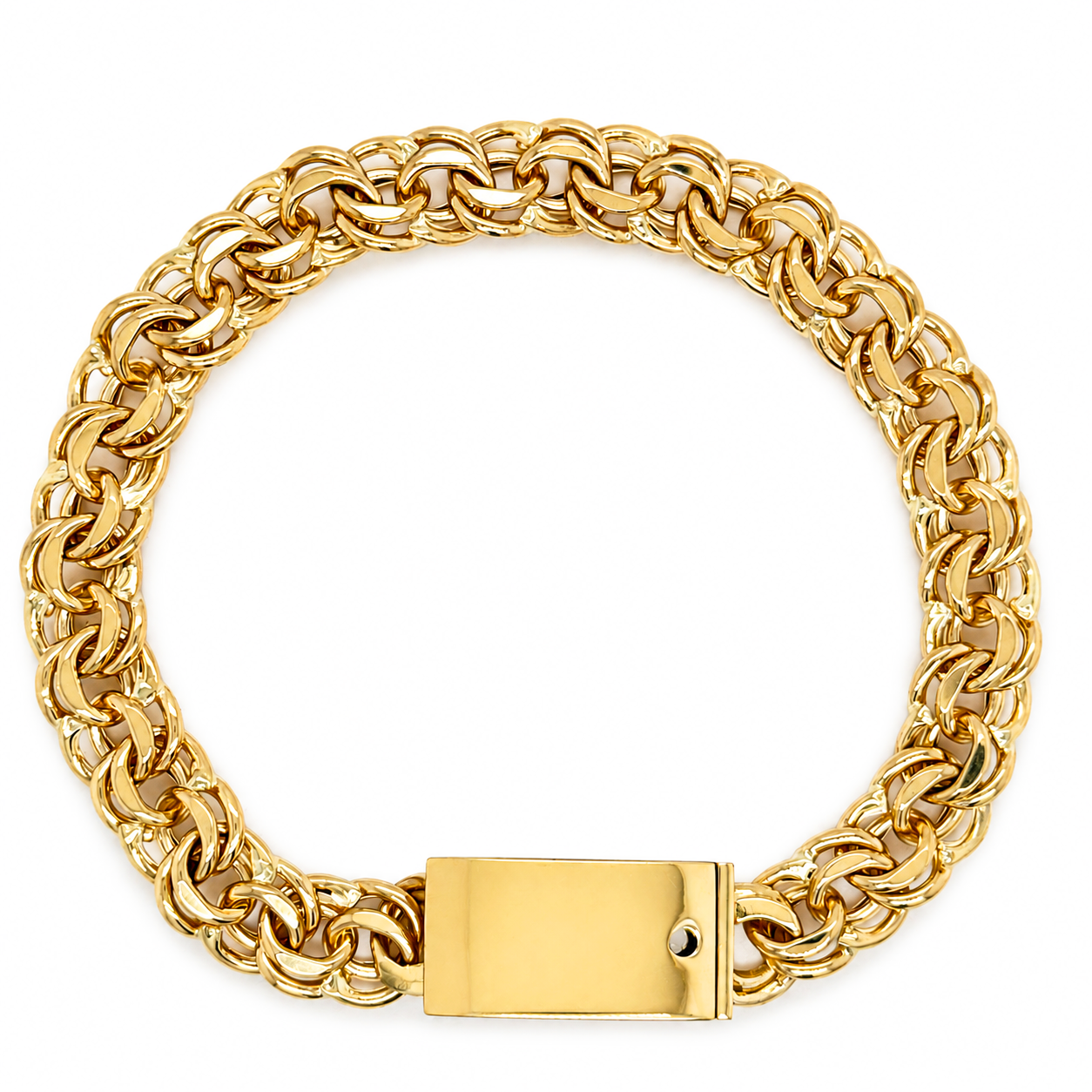 10KT Gold 9MM Chino Link Monaco Bracelet 8 Inches FREE ENGRAVING