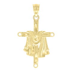 10kt Yellow Gold Wrapped Cross Religious Charm Pendant 26MM with Bail