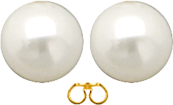 10Kt Yellow Gold 10MM Synthetic Pearl Stud Earrings with Butterfly Screw Back