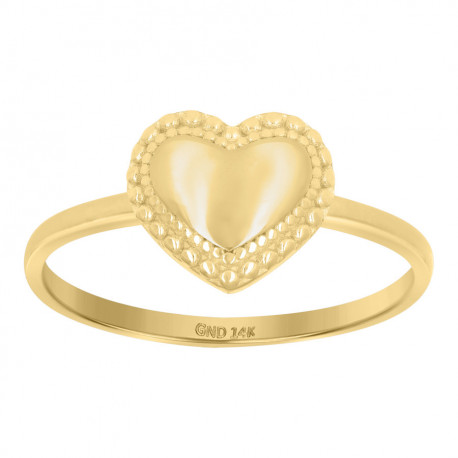 10KT YELLOW GOLD HEART RING