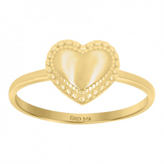 10KT YELLOW GOLD HEART RING