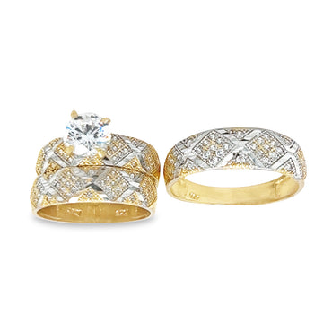10K Gold Wedding Trio Set