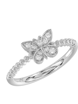 0.10CT Diamond Butterfly Ring in Sterling Silver
