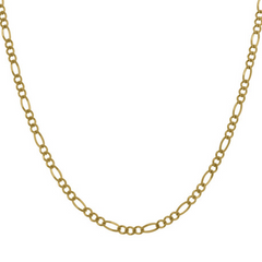 10kt Yellow Gold Solid Figaro Chain 2.5mm 20 Inches