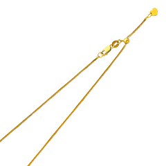 10KT Gold 0.8MM Square Wheat Chain Adjustable up to 24