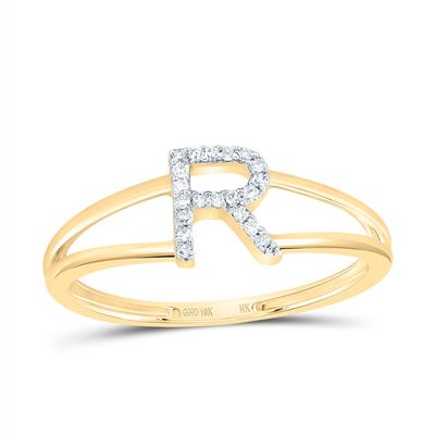 1/20CTW-DIAMOND INITIAL "R" LADIES RING IN 10KT GOLD