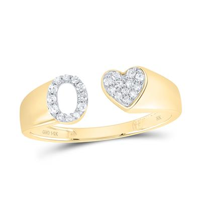 1/10CTW-DIA NK GIFT INITIAL "O" LADIES HEART RING
