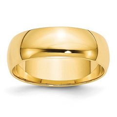 10KT Yellow Gold Polished 6mm Band Size 8