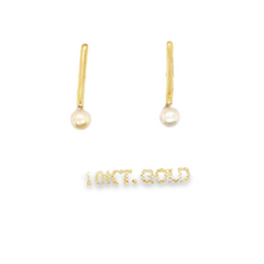 10KT Yellow Gold Pearl Stud Earrings