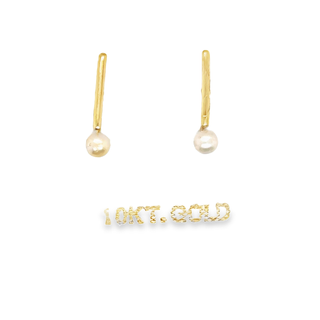 10KT Yellow Gold Pearl Stud Earrings