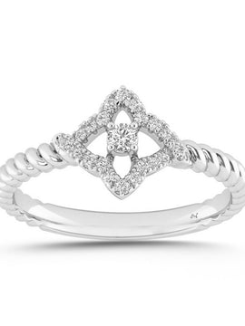 0.15CT DIAMOND WOMEN'S RING IN STERLING SILVER