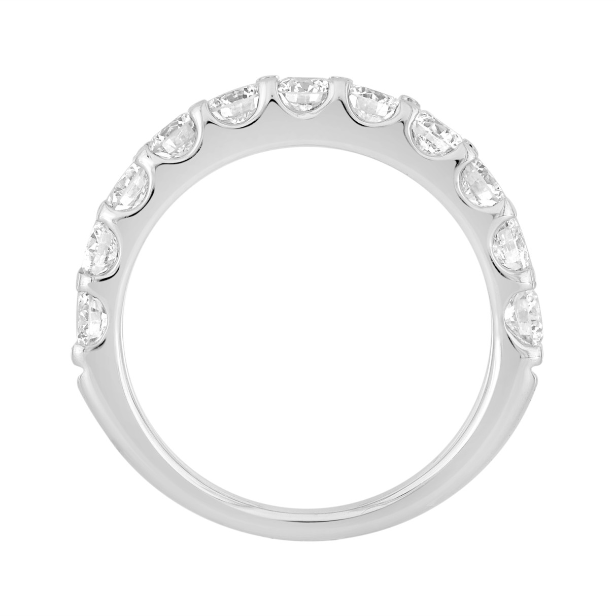 LADIES BAND 1CT ROUND LAB DIAMOND 14K WHITE GOLD