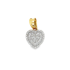 14K YELLOW GOLD ROUND DIAMOND HEART PENDANT 0.41 CTTW