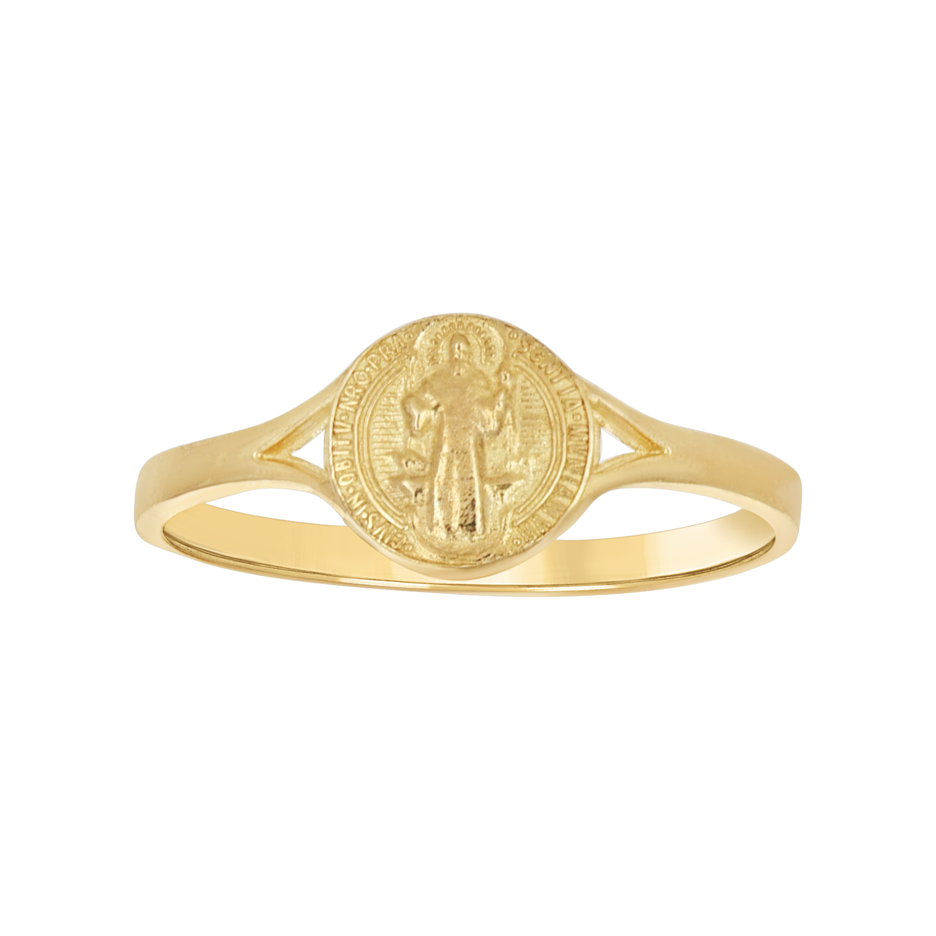 10Kt Yellow Gold Saint St Benedict San Benito Ring