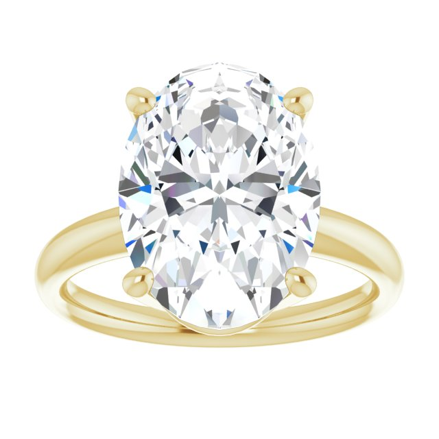 5.0 CT Certified Lab-Created Oval Diamond Solitaire Engagement Ring in