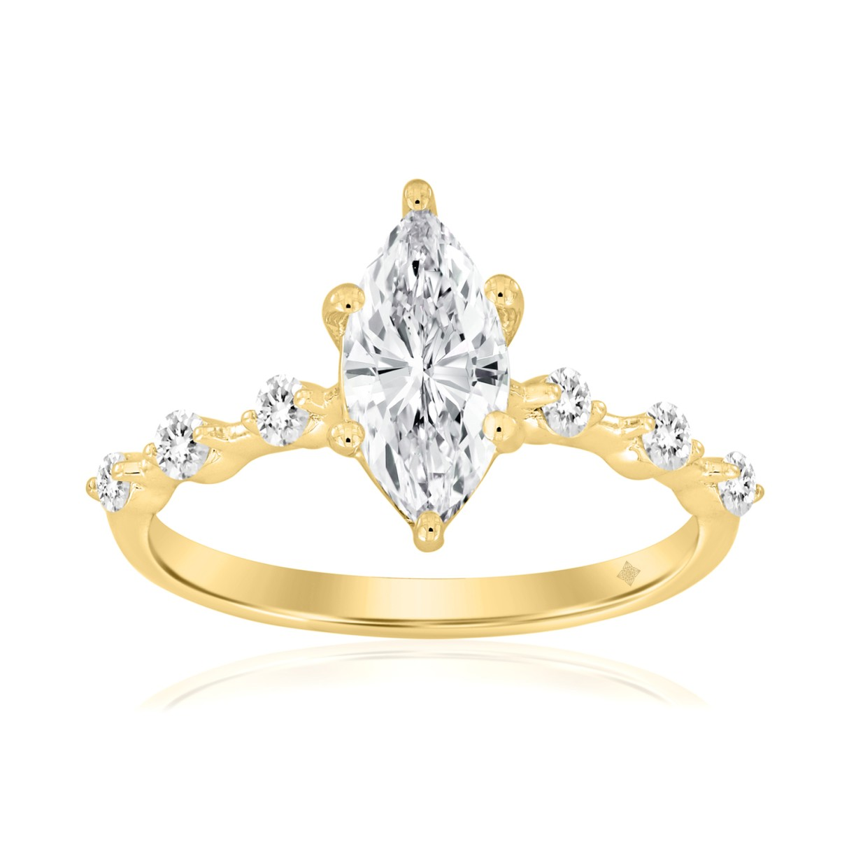 14K Yellow Gold 1.25CTW Certified Lab-Grown Diamond Marquise Ring