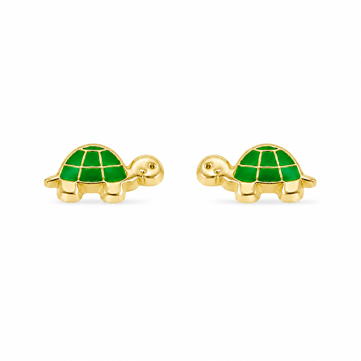 10KT Gold Turtle Stud Earrings with Screwbacks