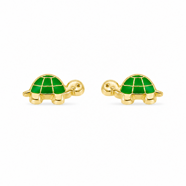 10KT Gold Turtle Stud Earrings with Screwbacks