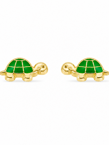 10KT Gold Turtle Stud Earrings with Screwbacks