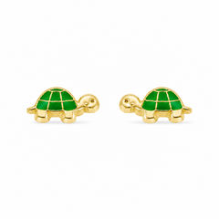 10KT Gold Turtle Stud Earrings with Screwbacks