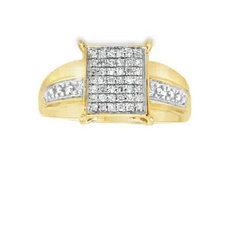 10KT 0.11CT DIAMOND ENGAGEMENT YELLOW GOLD RING
