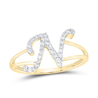 1/6CTW-NAT DIAMOND GIFT INITIAL "N" LADIES RING