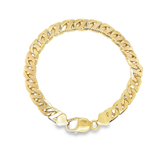 10KT YELLOW GOLD FANCY LINK BRACELET 8.25IN