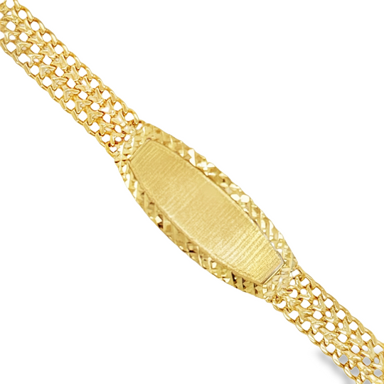 10KT Gold 10MM Petatillo Bracelet 7 Inches