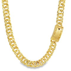 10KT Gold 9MM Chino Link Monaco Chain with Greek Border 22 Inches FREE