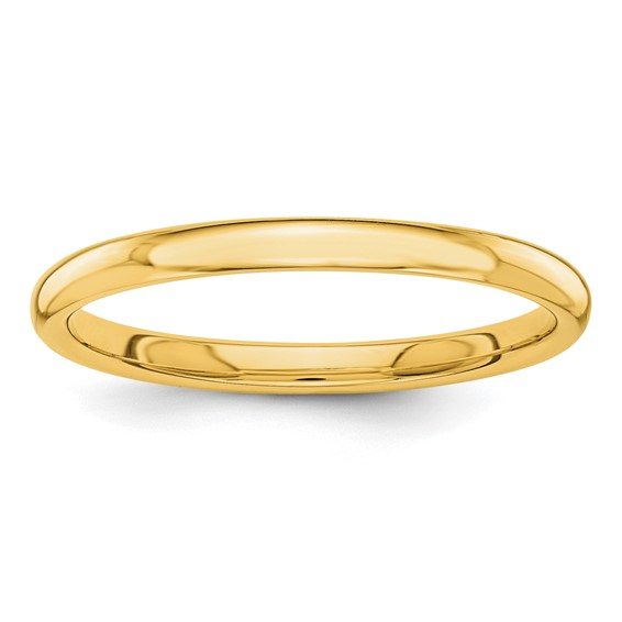 10KT Yellow Gold Polished 2mm Band Size 8