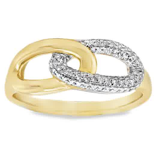 10KT YELLOW GOLD 0.10CT DIAMOND LADIES RING