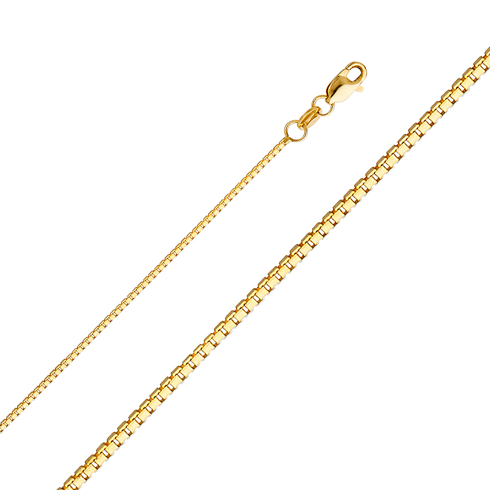 10KT Yellow Gold 1.0MM Solid Box Chain 18 inches