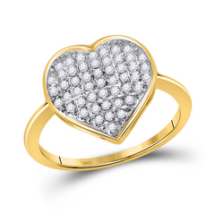 10KT GOLD 1/6CTTW NATURAL DIAMOND HEART RING