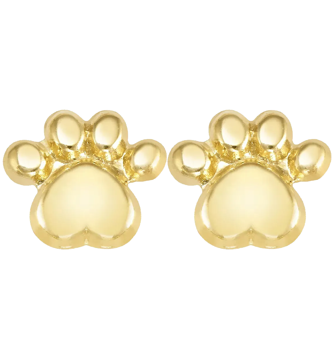 10KT Gold Paw Stud Earrings with Screwbacks