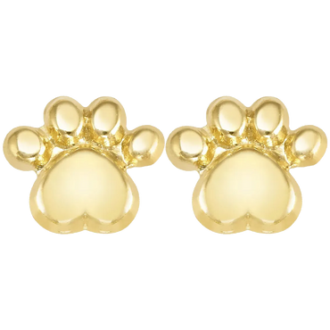 10KT Gold Paw Stud Earrings with Screwbacks