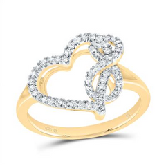 1/4CTW-DIAMOND FASHION INFINITY HEART RING