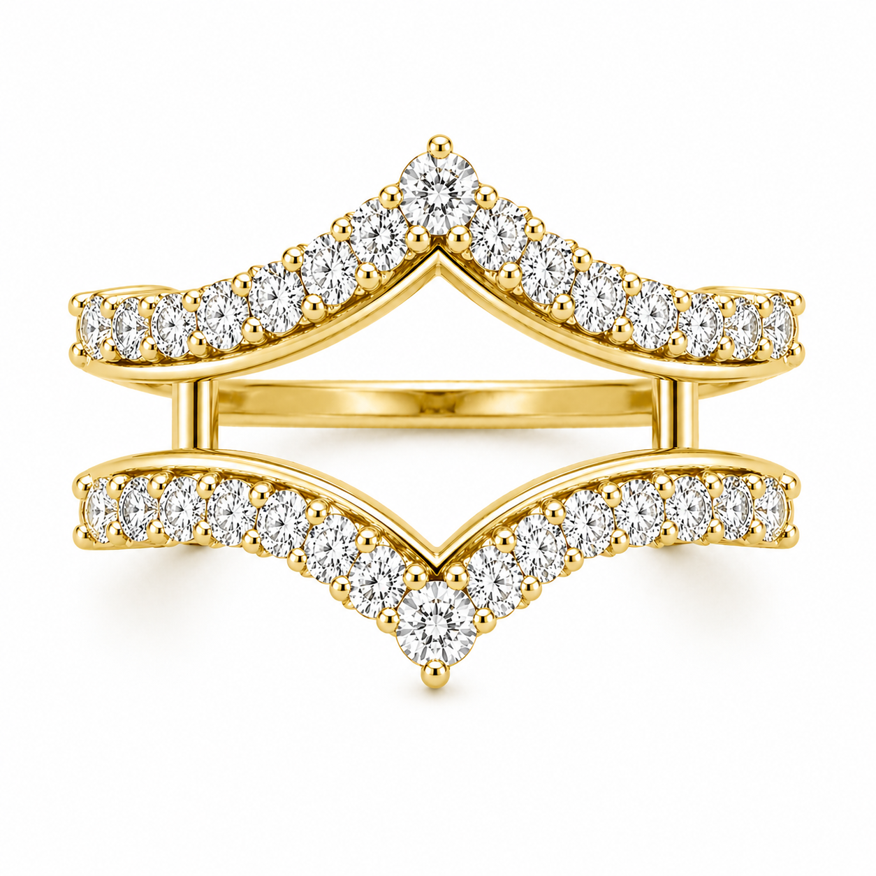 1.19CTTW Lab-Created Ring Guard Insert in 14KT Yellow Gold Setting (No