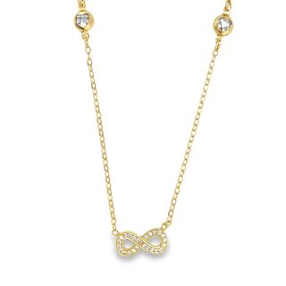 10KT Yellow Gold Infinity Necklace 19+2