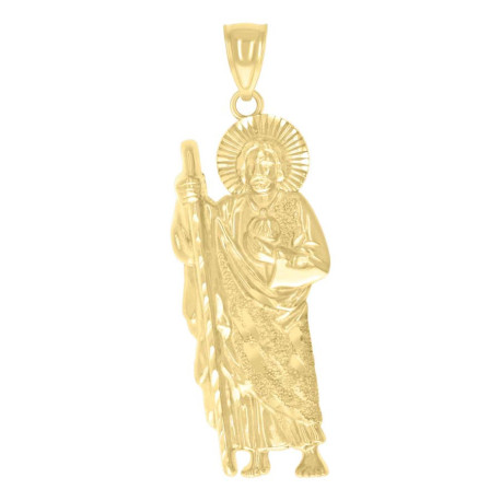 10KT Gold St. Jude San Judas Pendant 55MM + Bail