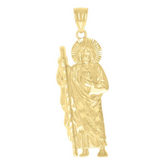 10KT Gold St. Jude San Judas Pendant 55MM + Bail