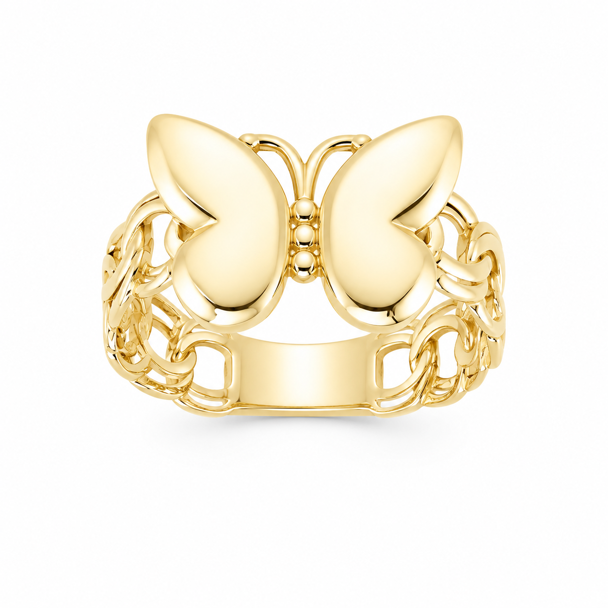 10KT Gold Chino Link Butterfly Ring Size 7