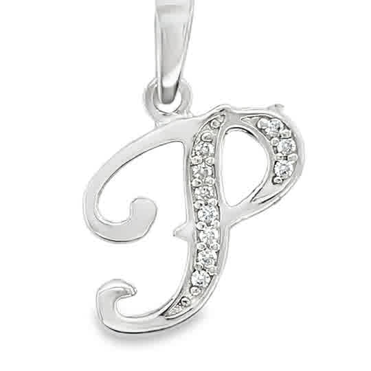 Sterling Silver Initial P 5/8in