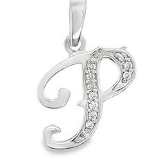Sterling Silver Initial P 5/8in