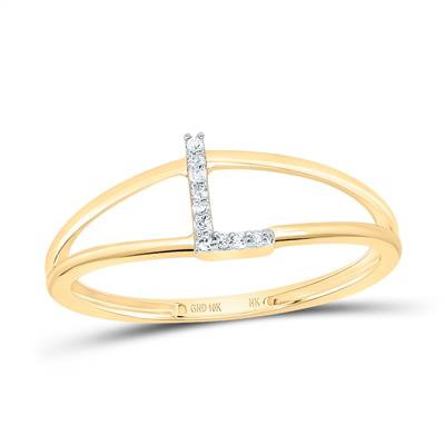 0.03CTW-DIA NK GIFT INITIAL "L" LADIES RING