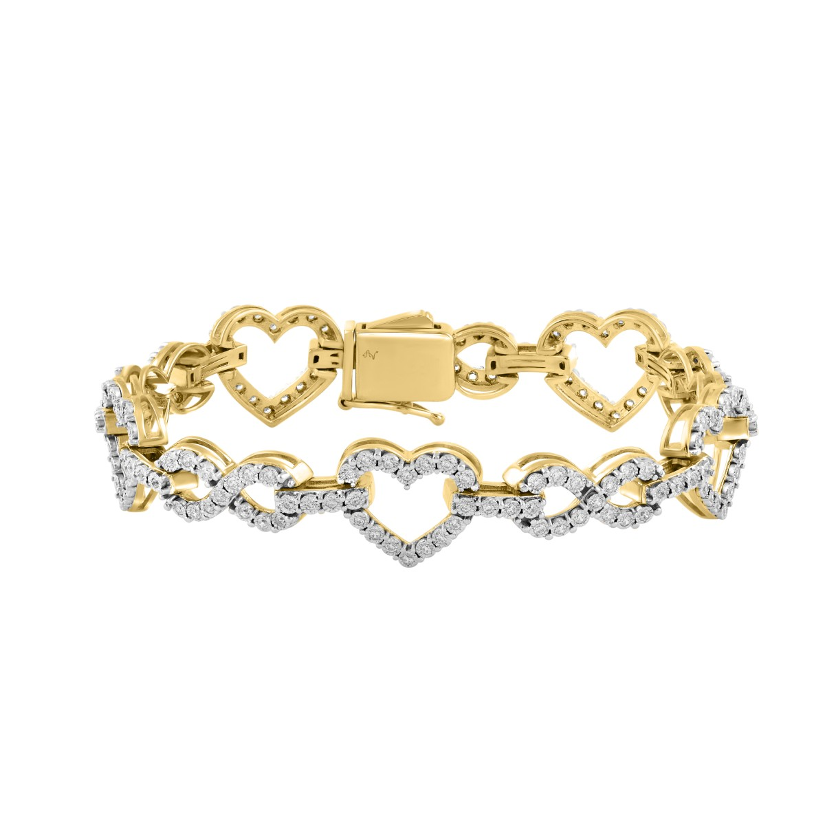 LADIES BRACELET 1.00CT ROUND DIAMOND 10K YELLOW GOLD